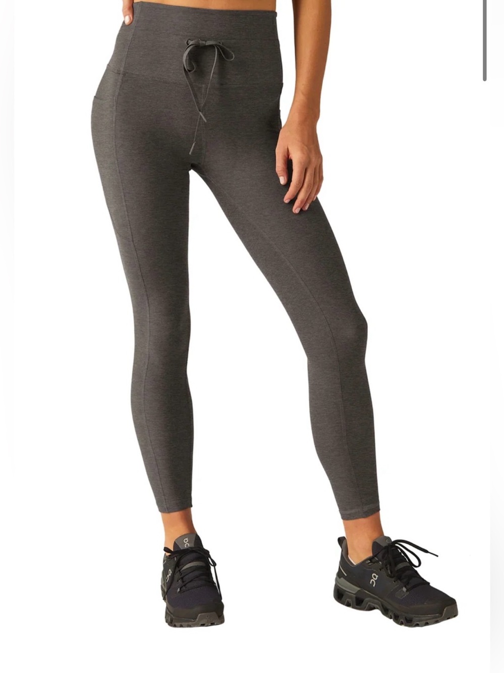 Spacedye High Waisted The Go Pocket Midi 7/8 Yoga Legging in Heathered Gray NWT